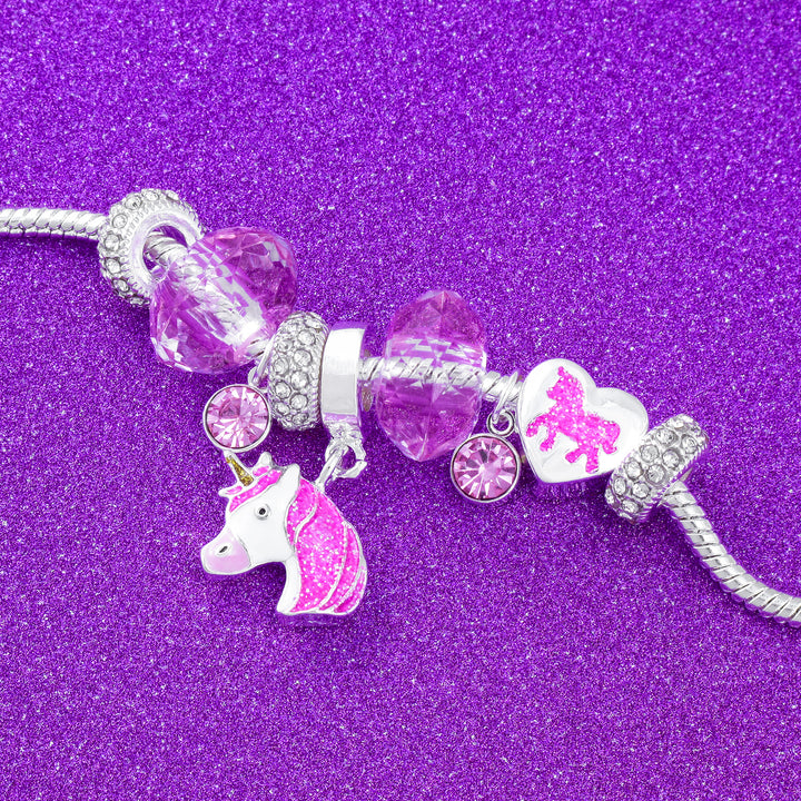 emoji® Pink Unicorn Charm Bracelet