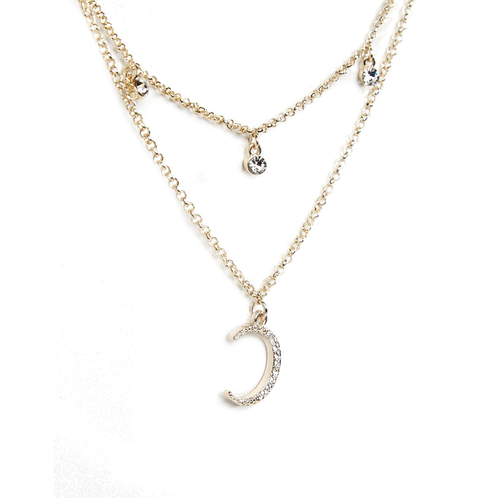 Ariana Grande Moon and Star Layer Necklace