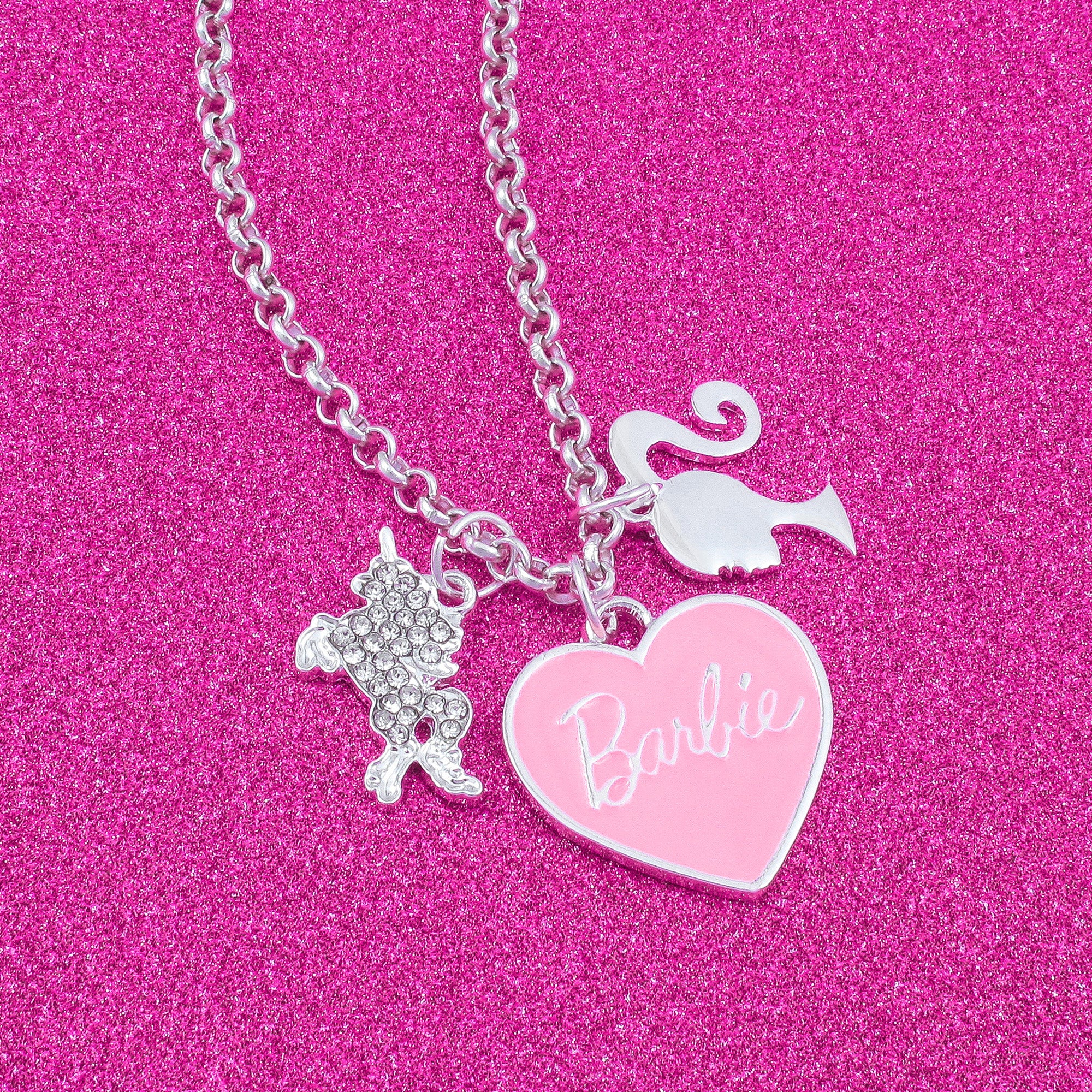 Barbie® Pink Heart & Unicorn Charm Necklace – GIOIA JEWELLERY