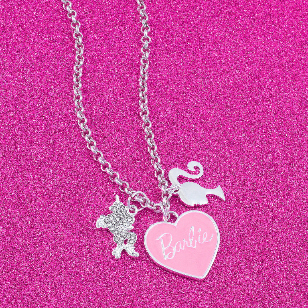 Barbie® Pink Heart & Unicorn Charm Necklace