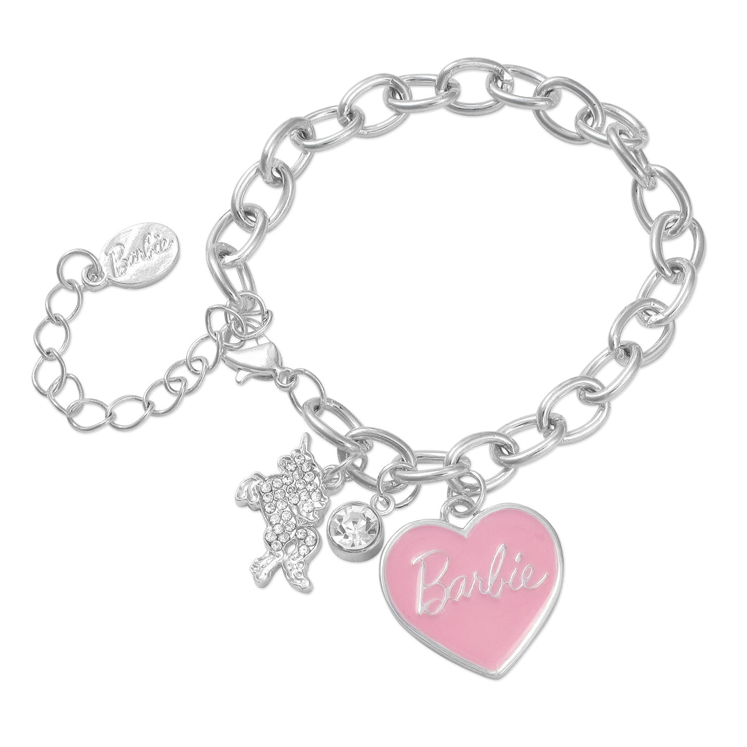Barbie® Pink Heart & Unicorn Charm Bracelet