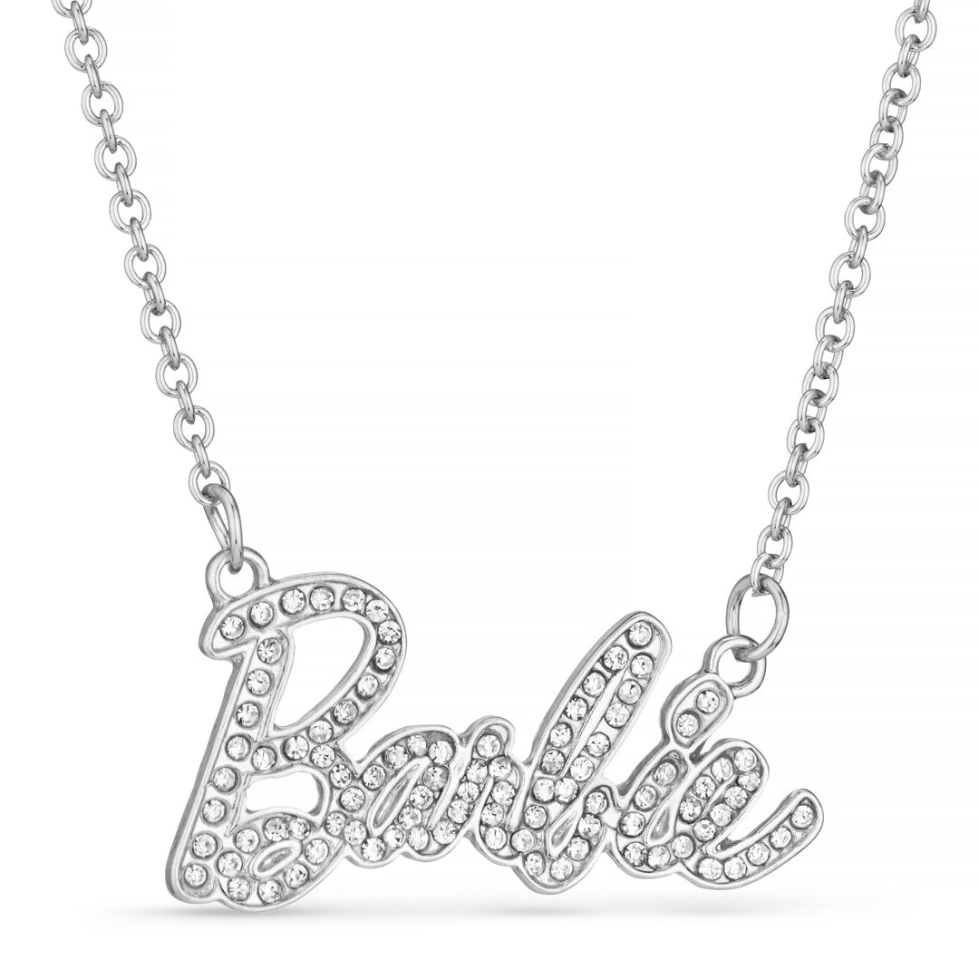 Barbie® Crystal Script Logo Necklace