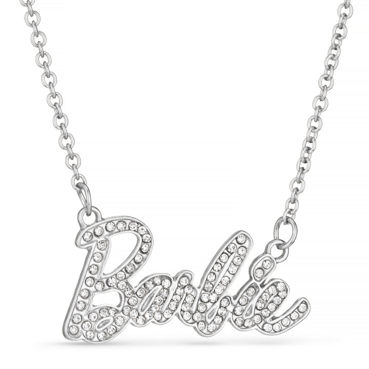 Barbie® Crystal Script Logo Necklace