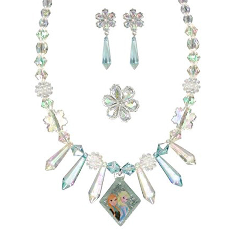 Frozen Beaded Necklace, Earrings and Ring Set