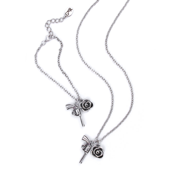 Guns N' Roses Charm Necklace & Bracelet Set
