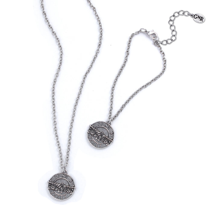 Guns N' Roses Disc Logo Necklace & Bracelet Set