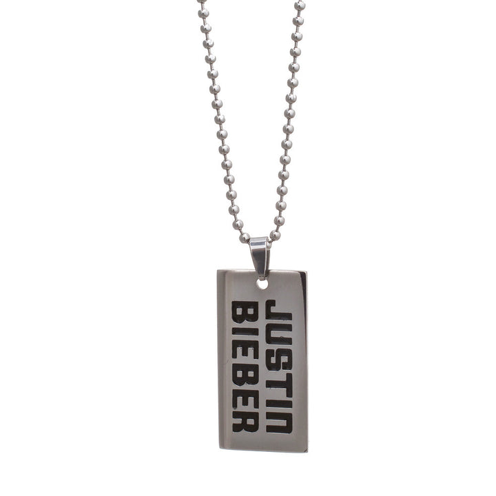 Justin Bieber Logo Dog Tag Necklace