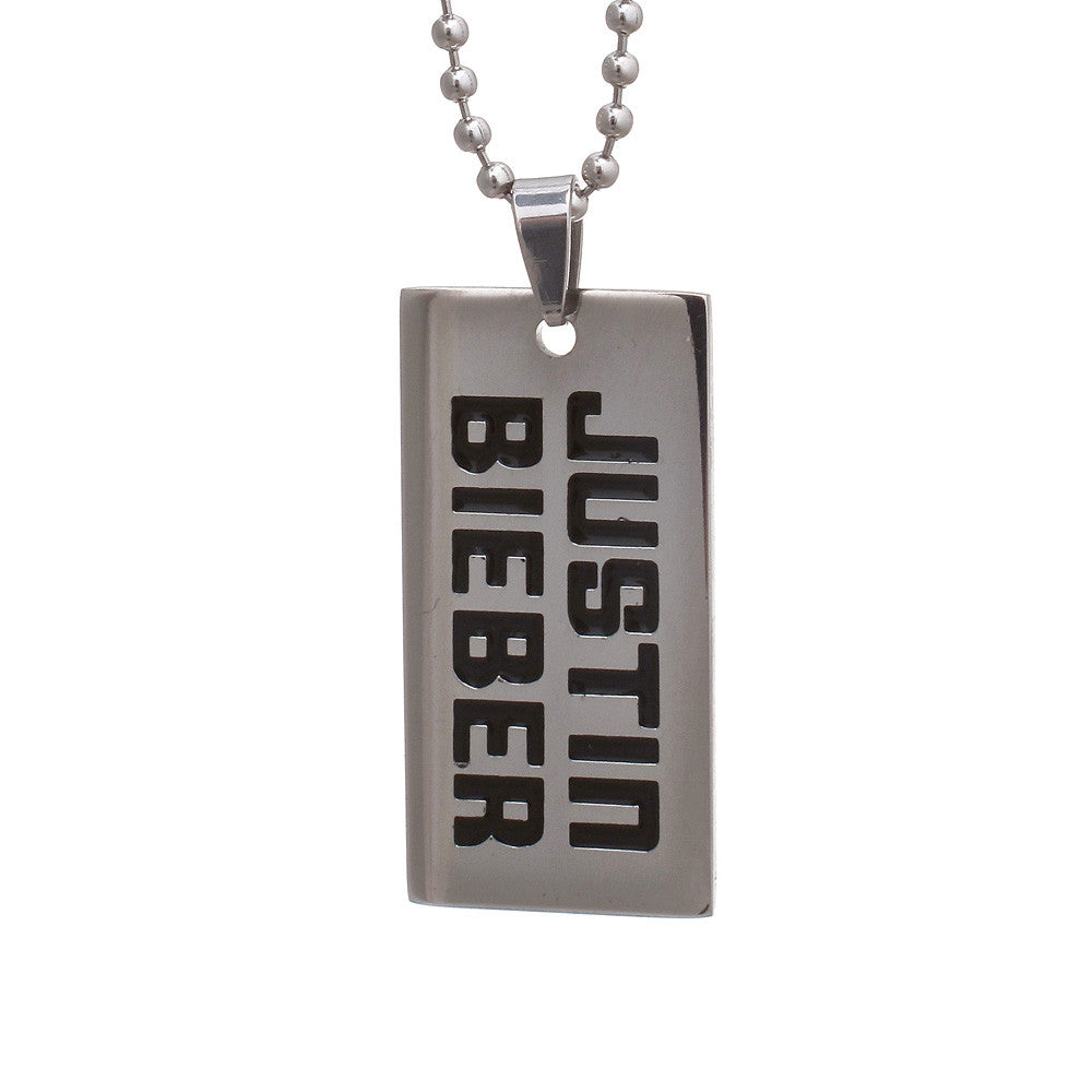 Justin Bieber Logo Dog Tag Necklace