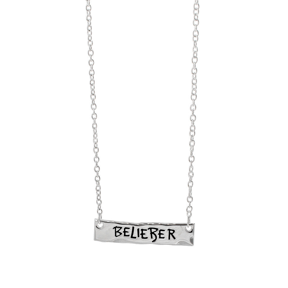Justin Bieber Belieber Logo Bar Necklace
