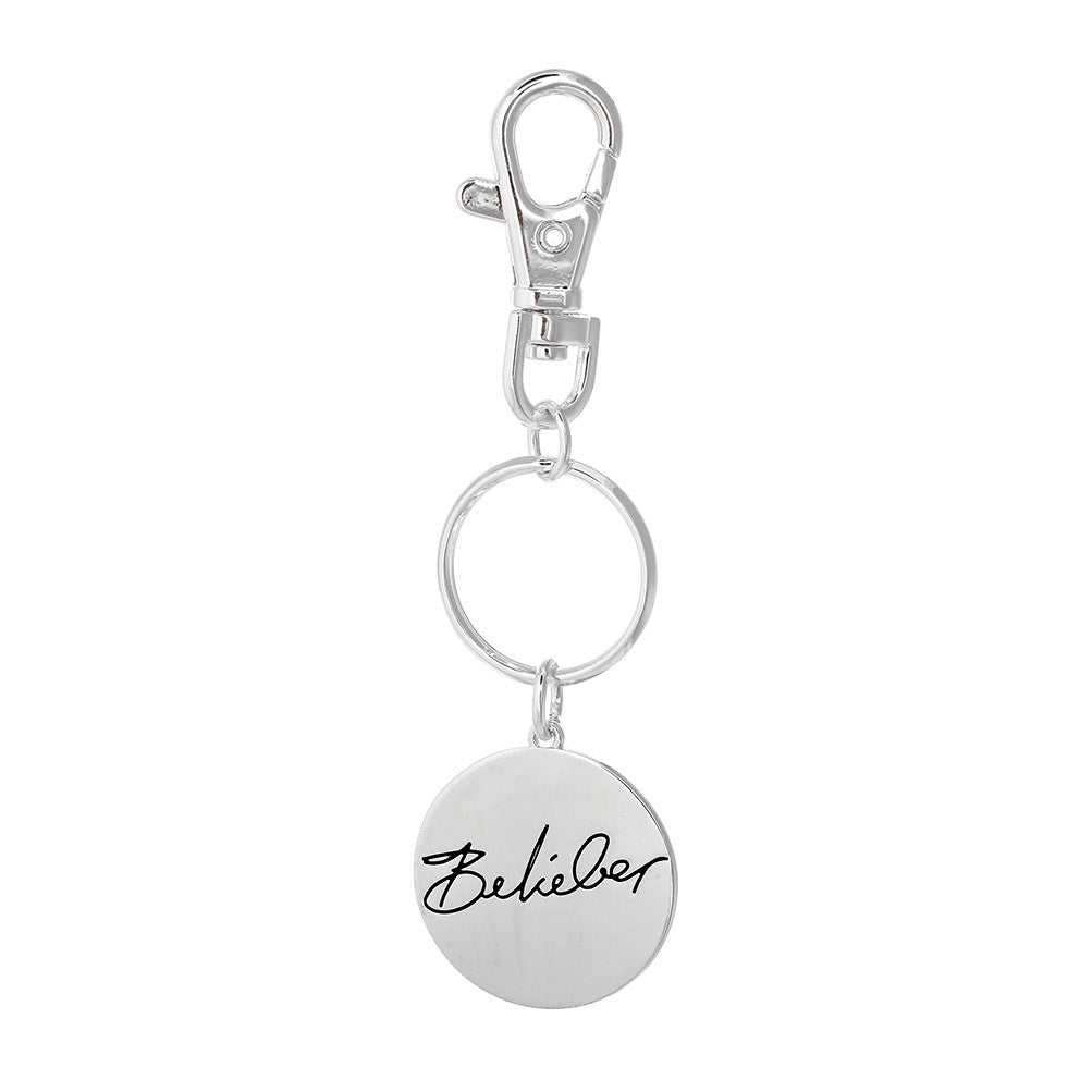 Justin Bieber Belieber Script Disc Keyring