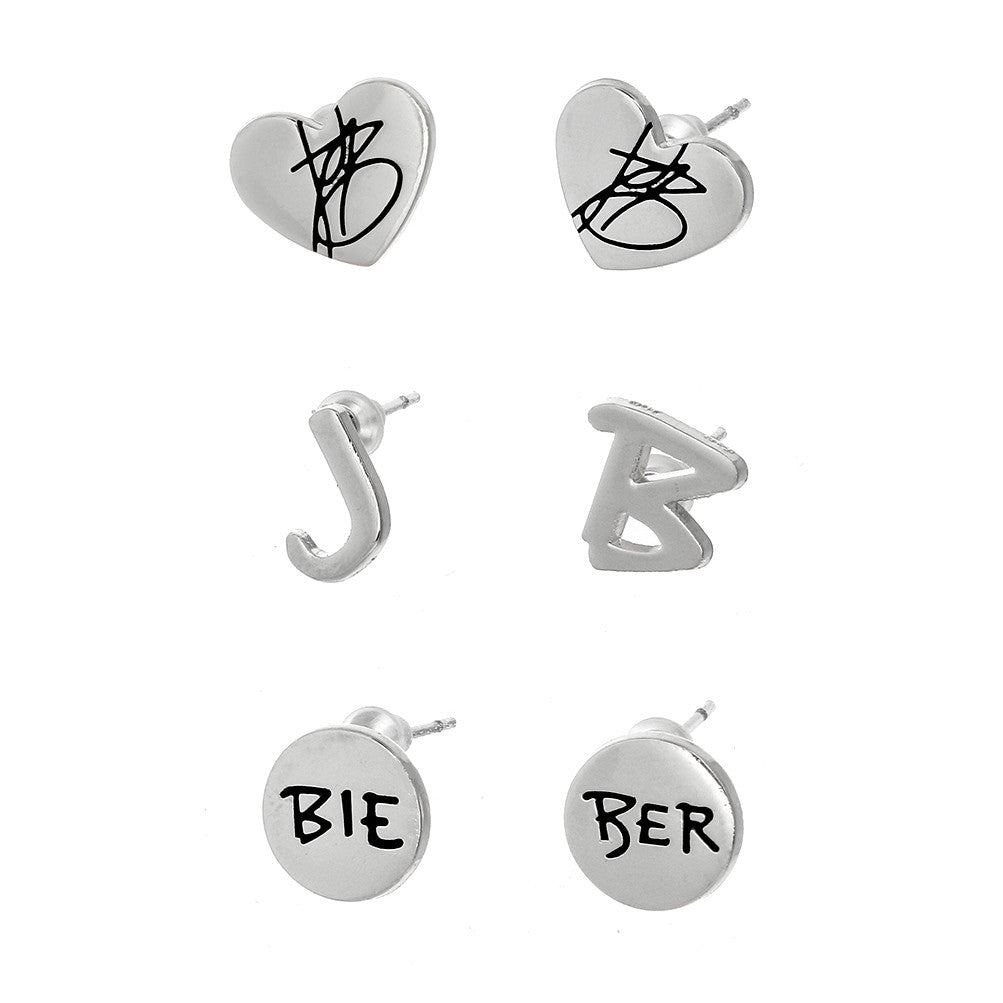 Justin Bieber Triple Earring Set