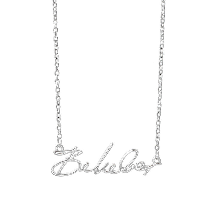 Justin Bieber Belieber Script Necklace