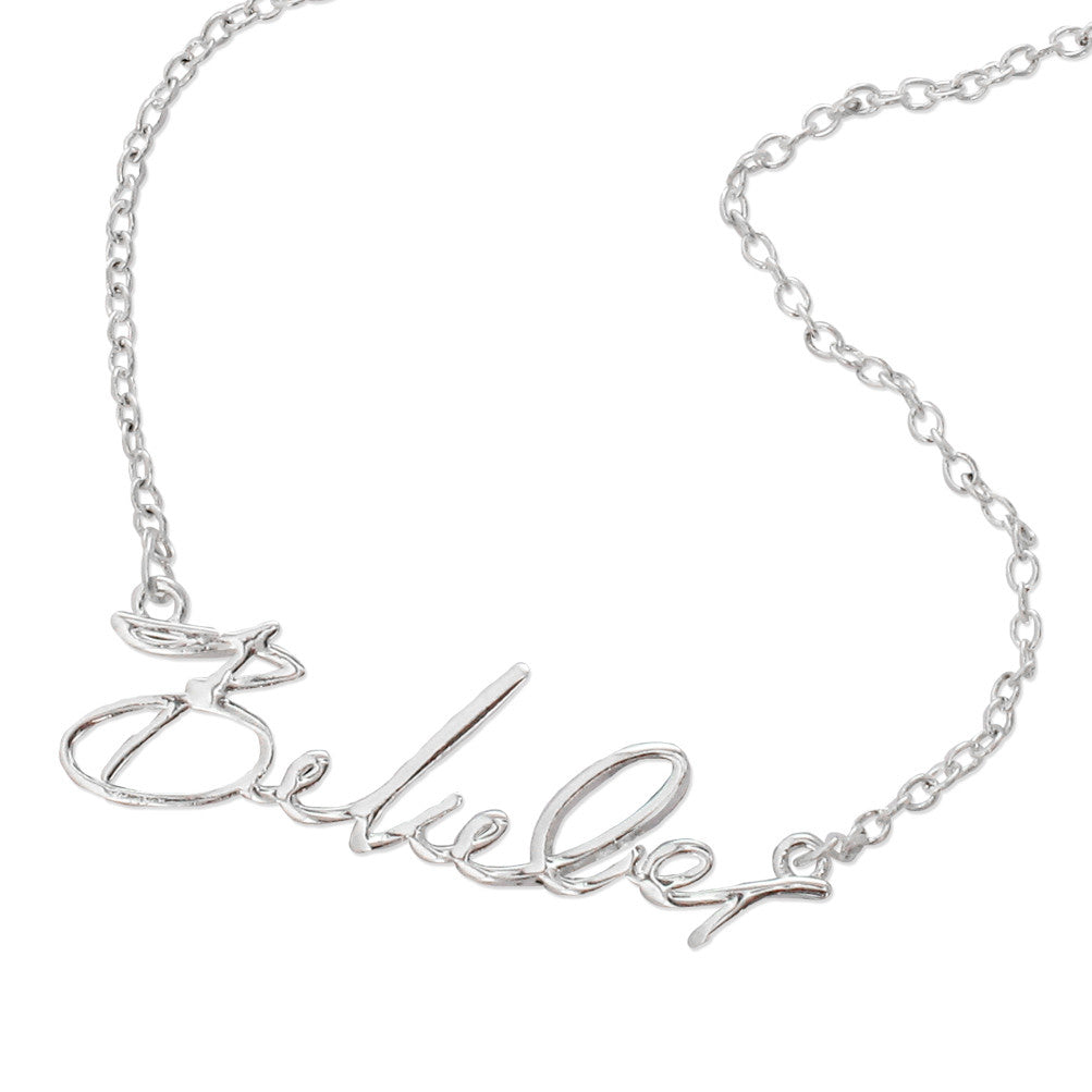 Justin Bieber Belieber Script Necklace