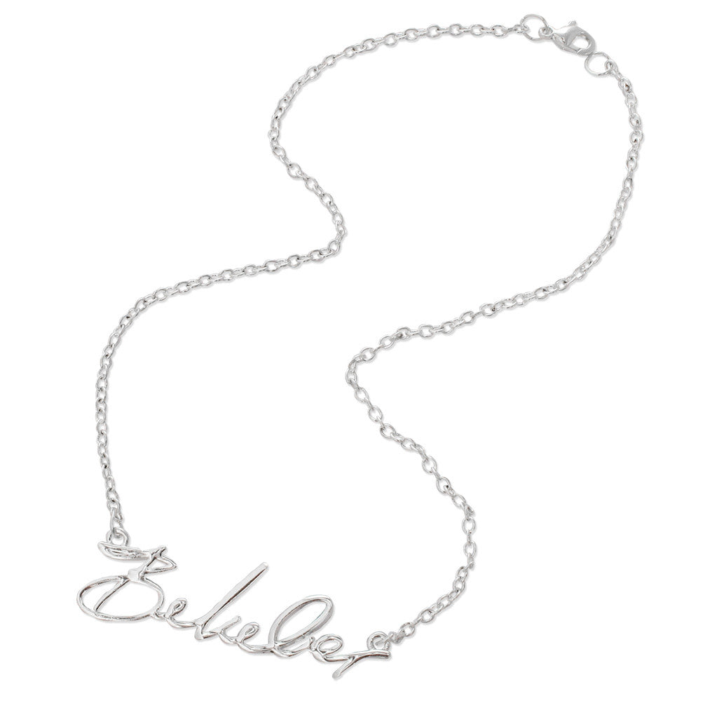 Justin Bieber Belieber Script Necklace