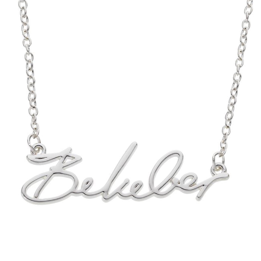 Justin Bieber Belieber Script Necklace