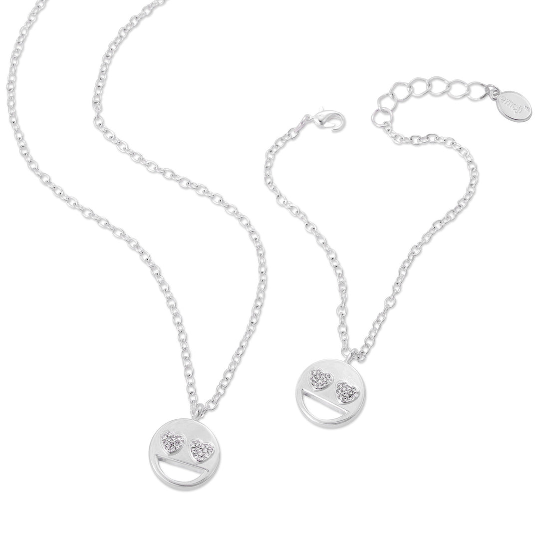 emoji® Heart Eyes Necklace & Bracelet Set