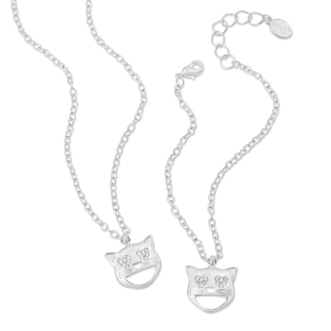 emoji® Cat Heart Eyes Necklace & Bracelet Set