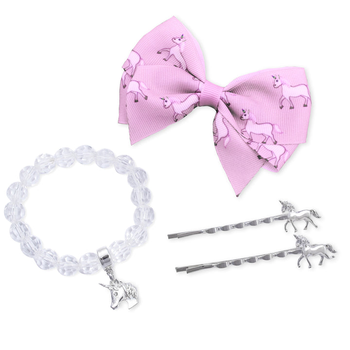 emoji® Unicorn Hair Clips and Bracelet Set