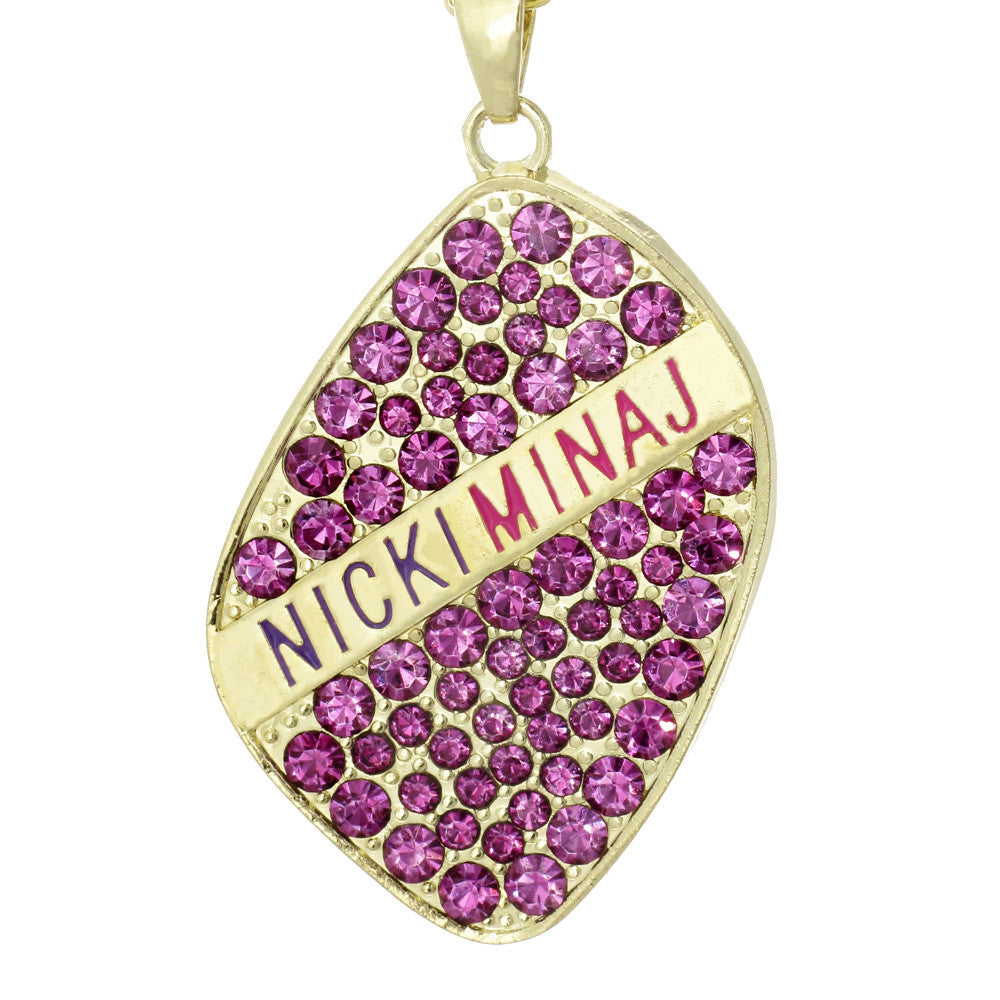 Nicki Minaj Crystal Logo Necklace