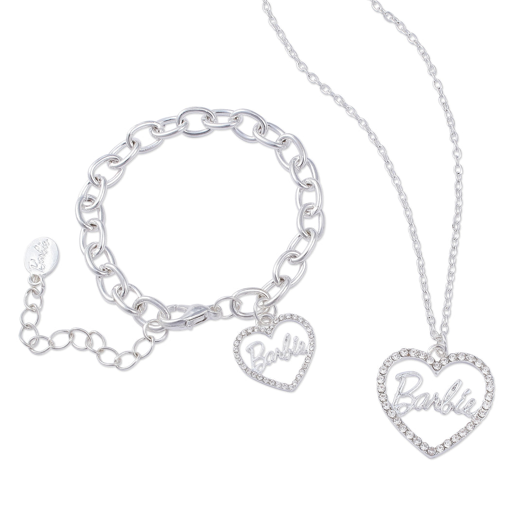 Barbie® Crystal Heart Necklace & Bracelet Set