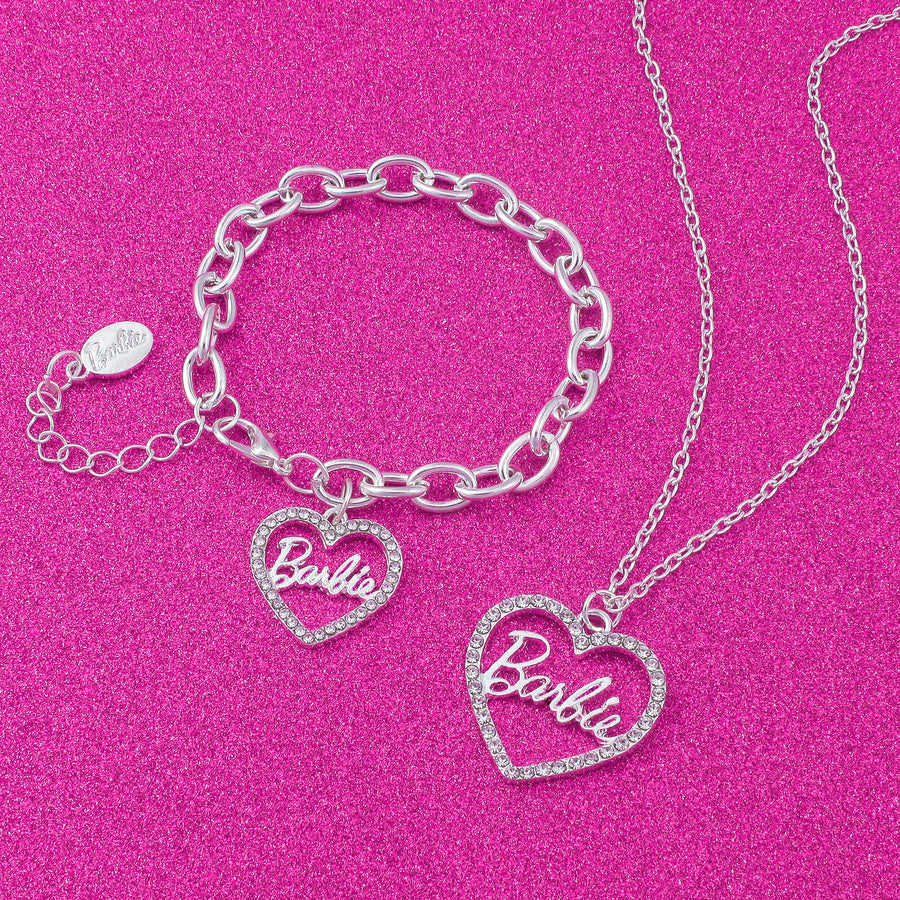 Barbie® Crystal Heart Necklace & Bracelet Set