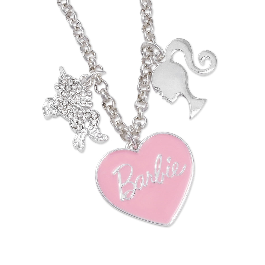 Barbie® Pink Heart & Unicorn Charm Necklace