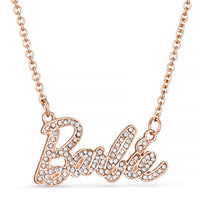 Barbie® Crystal Script Logo Necklace