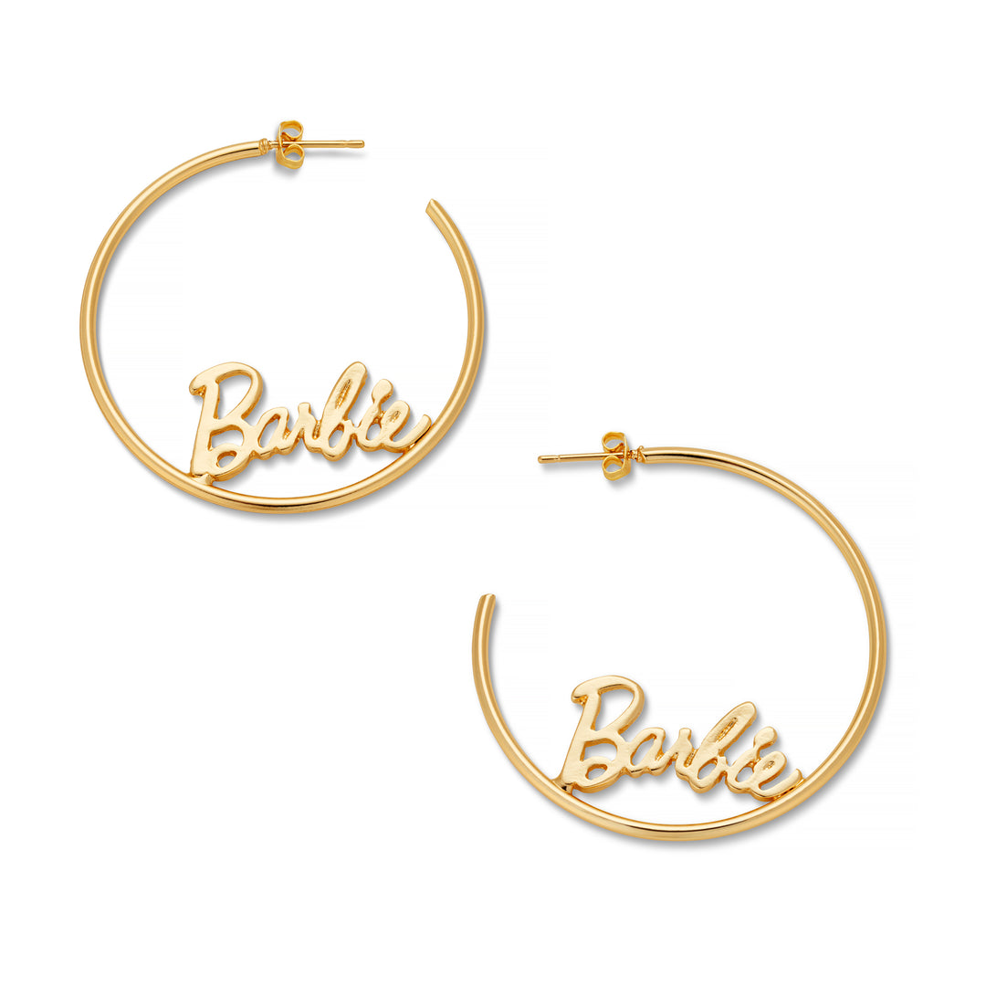 Barbie® Script Hoop Earrings