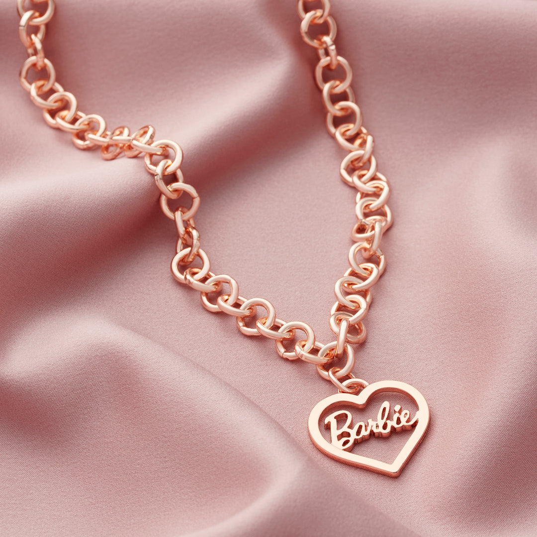  Barbie Round Link Heart Necklace