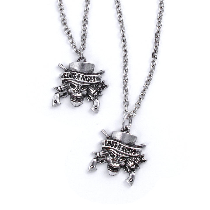 Guns N' Roses Skull Necklace & Bracelet Set
