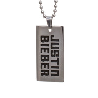 Justin Bieber Logo Dog Tag Necklace