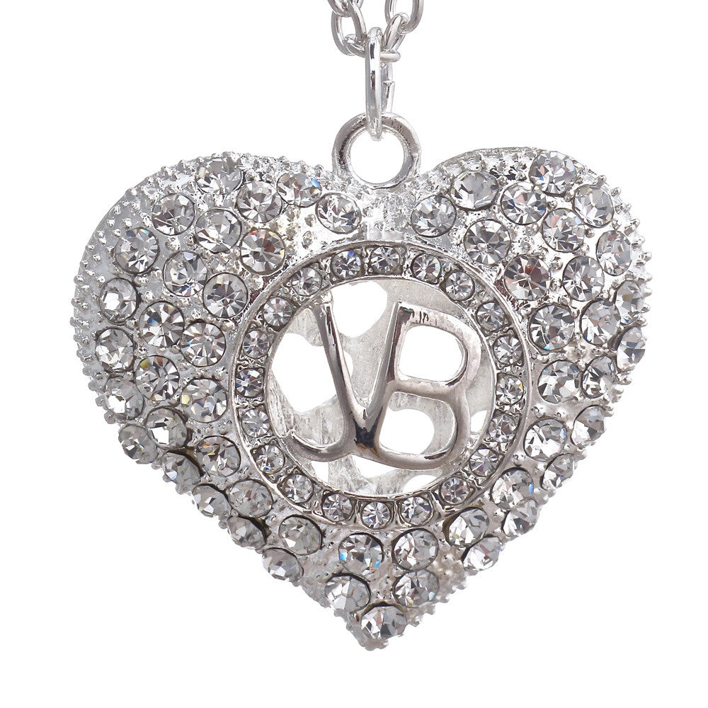 Justin Bieber Crystal Heart Necklace