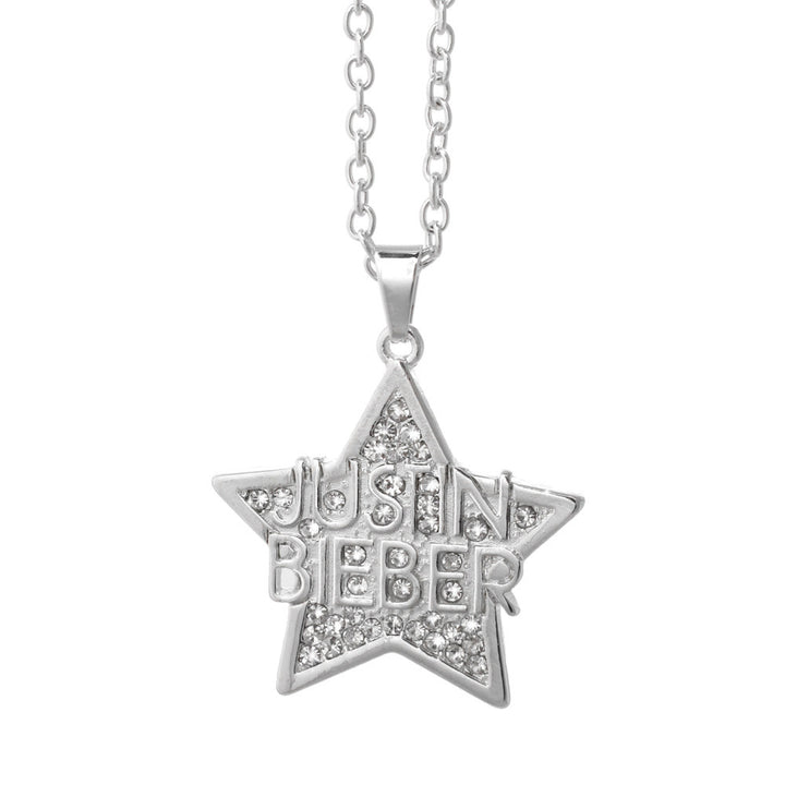 Justin Bieber Crystal Star Necklace