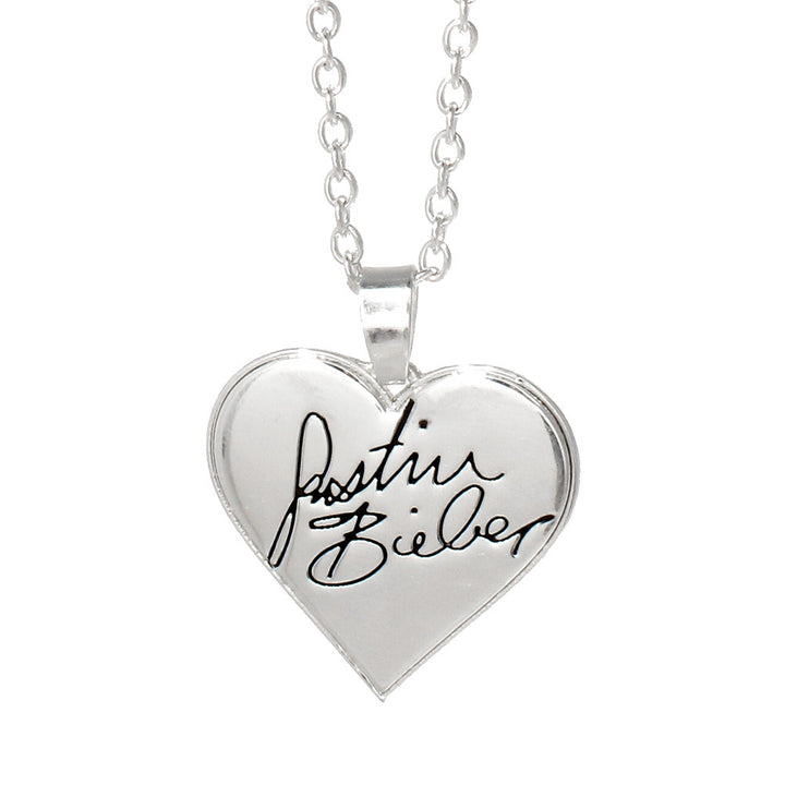 Justin Bieber Signature Heart Necklace
