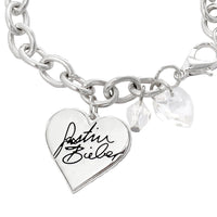 Justin Bieber Signature Heart Charm Bracelet