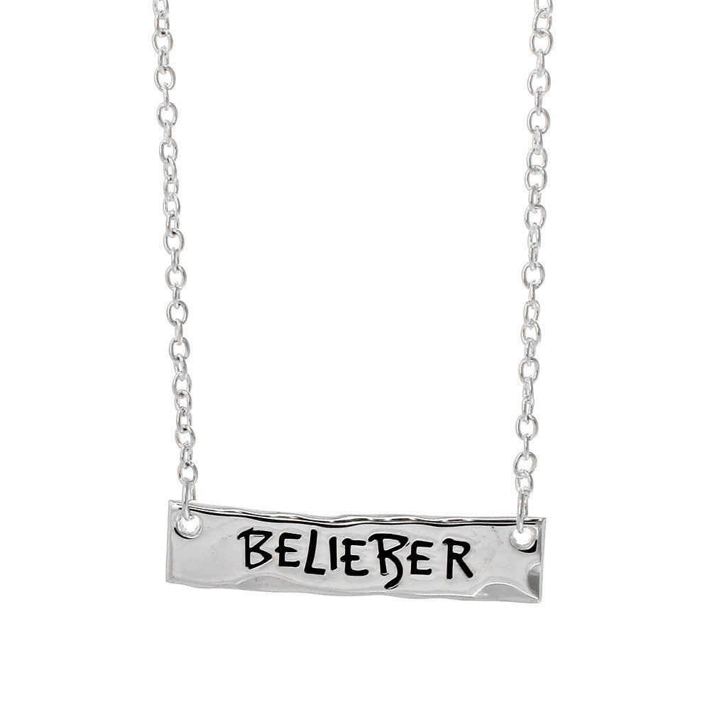 Justin Bieber Belieber Logo Bar Necklace