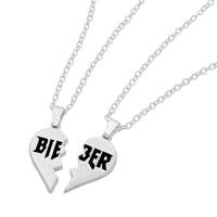 Justin Bieber Split Heart Necklace Set
