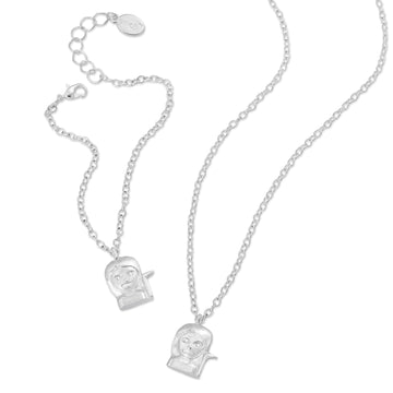 emoji® Sassy Girl Necklace & Bracelet Set
