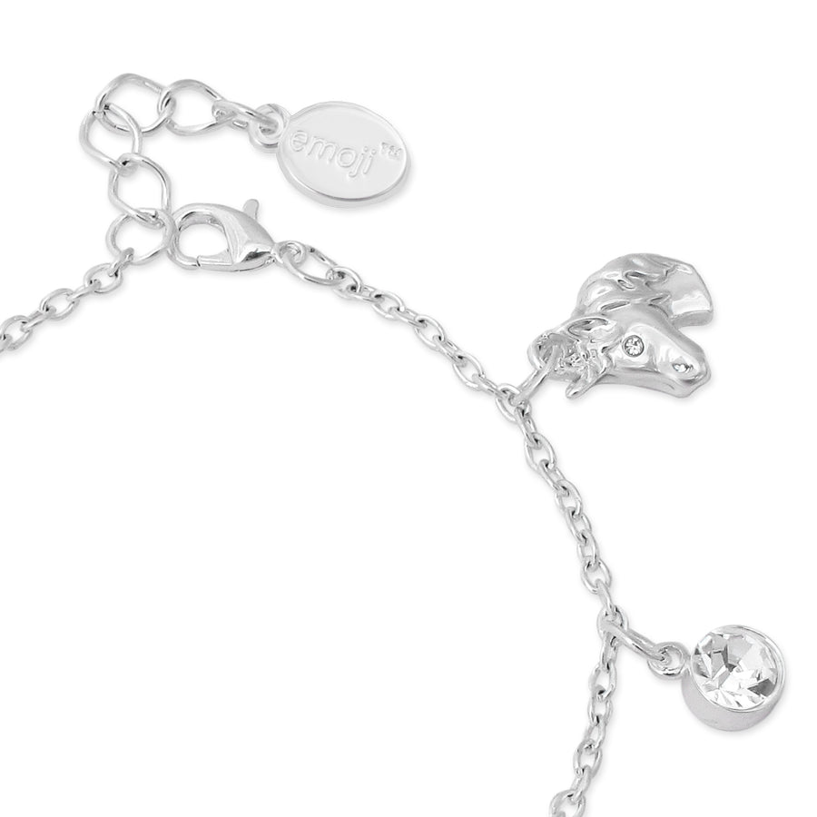 emoji® Unicorn Crystal Charm Bracelet