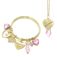 Nicki Minaj Heart Charm Necklace & Bracelet Set