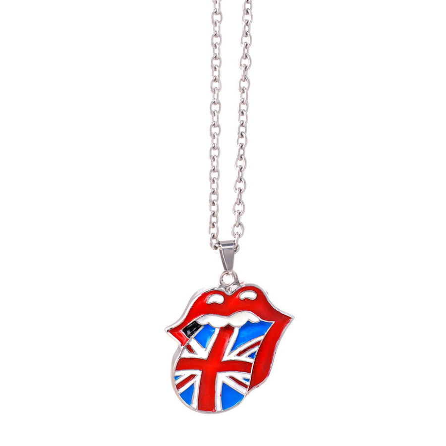 The Rolling Stones Union Jack Tongue Necklace