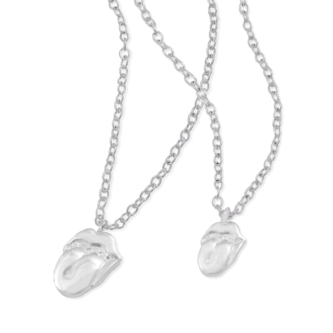 The Rolling Stones Silver Tongue Necklace & Bracelet Set